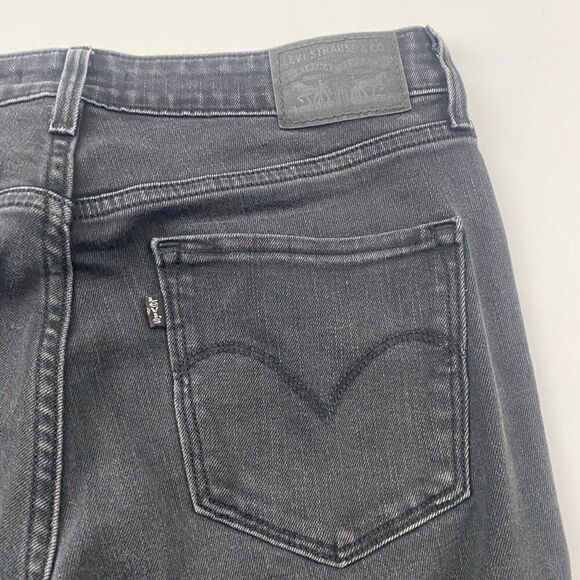 Levi’s High Rise Skinny Black/Gray Denim Jeans Size 28x30.5 Cotton Blend Stretch - Picture 8 of 9